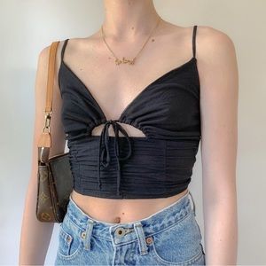 NWT Urban Outfitters My Sweetheart Mesh Tie-Front Cami